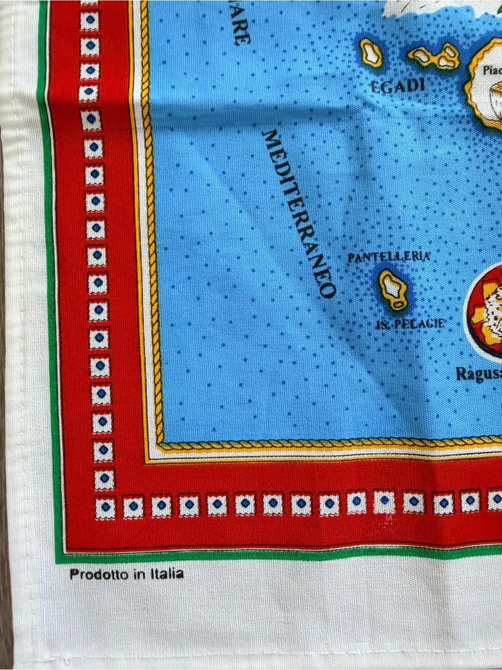 Source Unknown Formaggi Italiani Map Tea Towel - Blue Red White